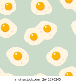 Doodle seamless pattern with roasted eggs. Perfect print for paper, fabric, textile. Food vector illustration for decor and design.

