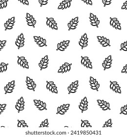 Doodle seamless pattern with spighe pasta illustrations. Hand drawn food ingredients on line art vector background. Italian cuisine elements for wrapping, packaging, print