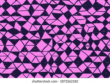 Doodle seamless pattern. Triangle geometric background. Scribble texture. Fashion textile fabric or print. Modern grunge line design. textile vector pattern.
