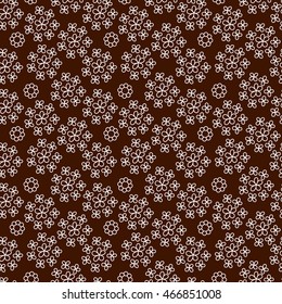 Doodle seamless pattern with various doodle flowers, leaves and branches. Simple floral ornament.