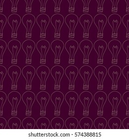 Doodle seamless pattern with vintage light bulbs