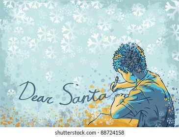 doodle seamless red pattern with gifts