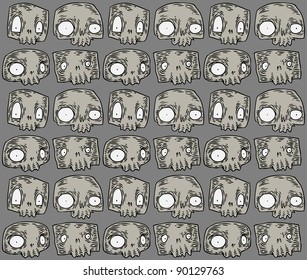 doodle seamless skull pattern