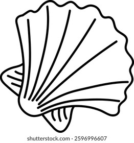 Doodle Seashell Mollusk Vector Illustration