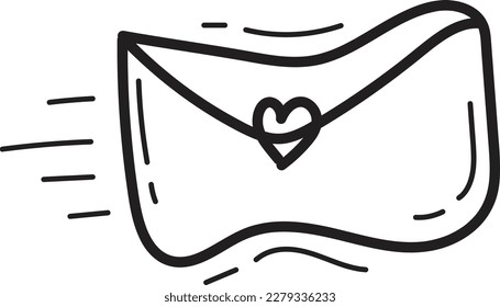 Doodle-E-Mail-Symbol-Umriss-Vektorgrafik