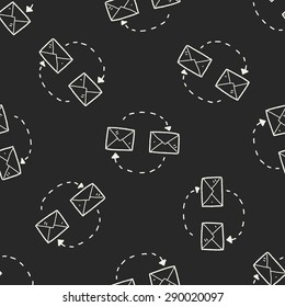doodle send mail seamless pattern background