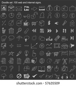 doodle set : 100 web & internet signs