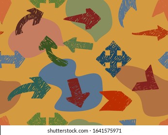 doodle set arrow. abstract contemporary seamless pattern. vector illustration