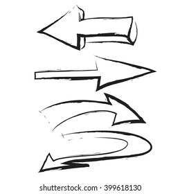 doodle set arrow,  vector icon illustration