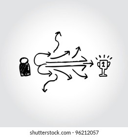 doodle set arrows to target vector