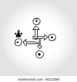 doodle set  arrows to target vector