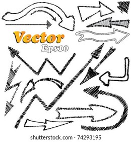 doodle set - arrows. vector illustration.