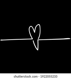 Doodle set of black and white pencil drawing objects. Hand drawn abstract illustration grunge elements. Vector abstract hearts for design