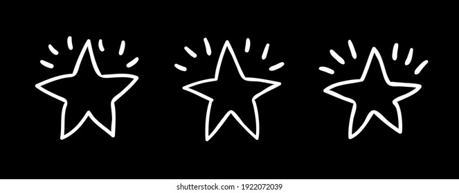 Doodle set of black and white pencil drawing objects. Hand drawn abstract illustration grunge elements. Vector abstract stars for design