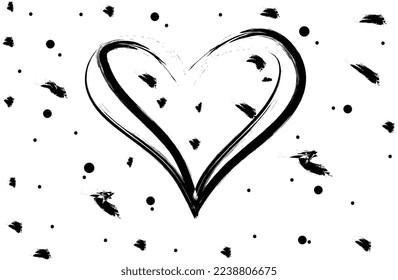 doodle set of black and white pencil drawing objects hand drawn abstract illustration grunge elements vector heart abstract design