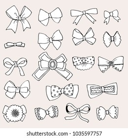 Doodle set of bows