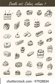 Juego de doodles: Pasteles, volumen 1