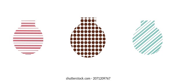 Doodle set of Christmas balls on white background for any kind of design. Isolated vector illustration.