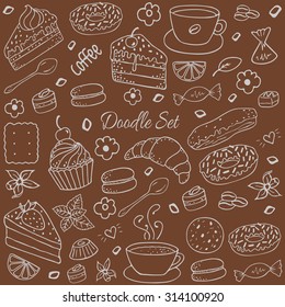 Doodle set - coffee, bakery