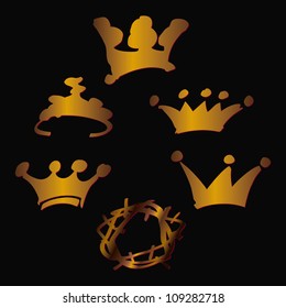 doodle set of crowns, tiara