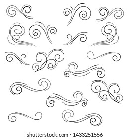 Swirly Line Curl Patterns Isolated On Stock Vector (Royalty Free) 648662197