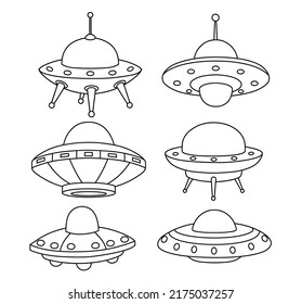 Juego de doodle de lindo ufo.