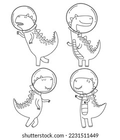 Dinosaurier-Set im All.
