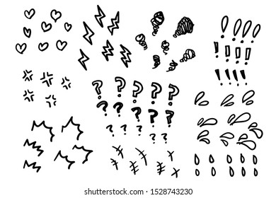 Doodle set of emotions for design