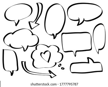 doodle Set of empty comic speech bubbles. vector illustration