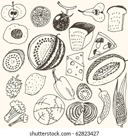 doodle set - food