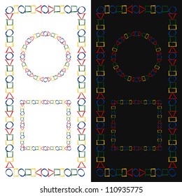 doodle set of frames, geometric pattern for design