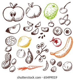 doodle set - fruits and vegetables