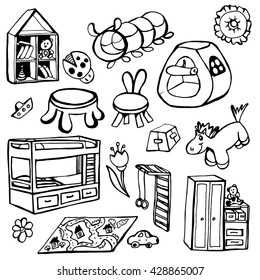 doodle set. furniture and accessories for children's rooms