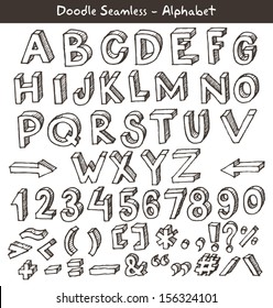 Doodle set: hand drawn alphabet 