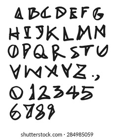Doodle set hand drawn alphabet