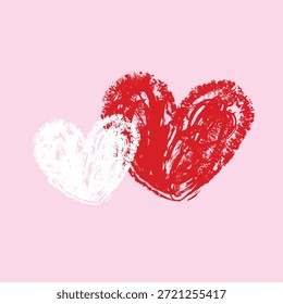 Un conjunto de doodle de corazón rojo y blanco dibujado a mano. Dibujado a mano a mano diferentes corazones de amor. Croquis de corazón para el día de San Valentín y romántico, estilo de boceto de iconos vectoriales para el amor, diseño y Scrapbooking. Vector de signo de corazón dibujado a mano, ilustración de conjunto de símbolos de amor, doodle icono de amor.