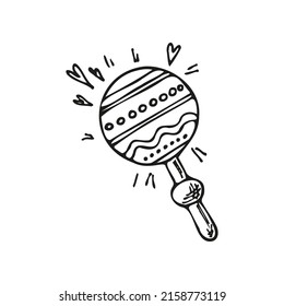 doodle set musical instruments. Vector hand drawn illustration