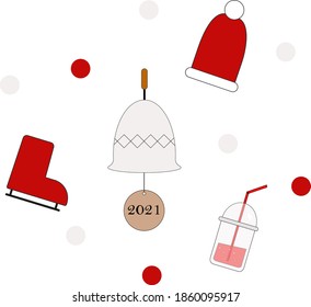 
doodle set new year skates