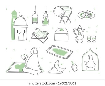 doodle set of ramadan kareem