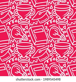 doodle set of school hand drawing with icons and design elements