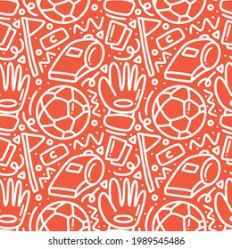 doodle set of soccer hand drawing with icons and design elements