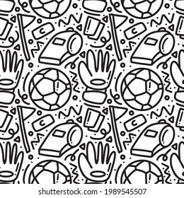 doodle set of soccer hand drawing with icons and design elements