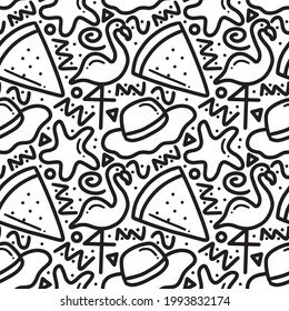 doodle set of summer holiday hand drawing with icons and design elements
