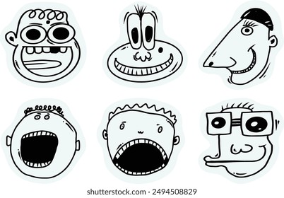 doodle set of troll stickers