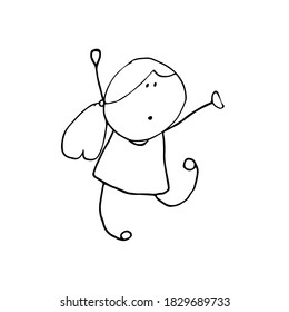 Doodle Set von verschiedenen Menschen Gesicht Musik Mädchen-Tanz