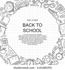 doodle set vector back to school