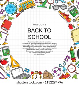 doodle set vector back to school