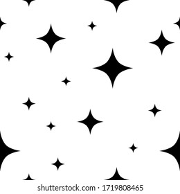 doodle set of vector stars sparkle icon seamless, Clean star icon. Glowing light effect stars and shining burst. isolated on white background
