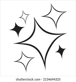 doodle set of vector stars sparkle icon, clean surface icon. Glowing light effect stars and shining burst. isolated on white background. vector illustration