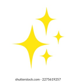 doodle set of vector stars sparkle icon, clean surface icon. Yellow Glowing light effect stars and shining burst. isolated on white background. vector illustration